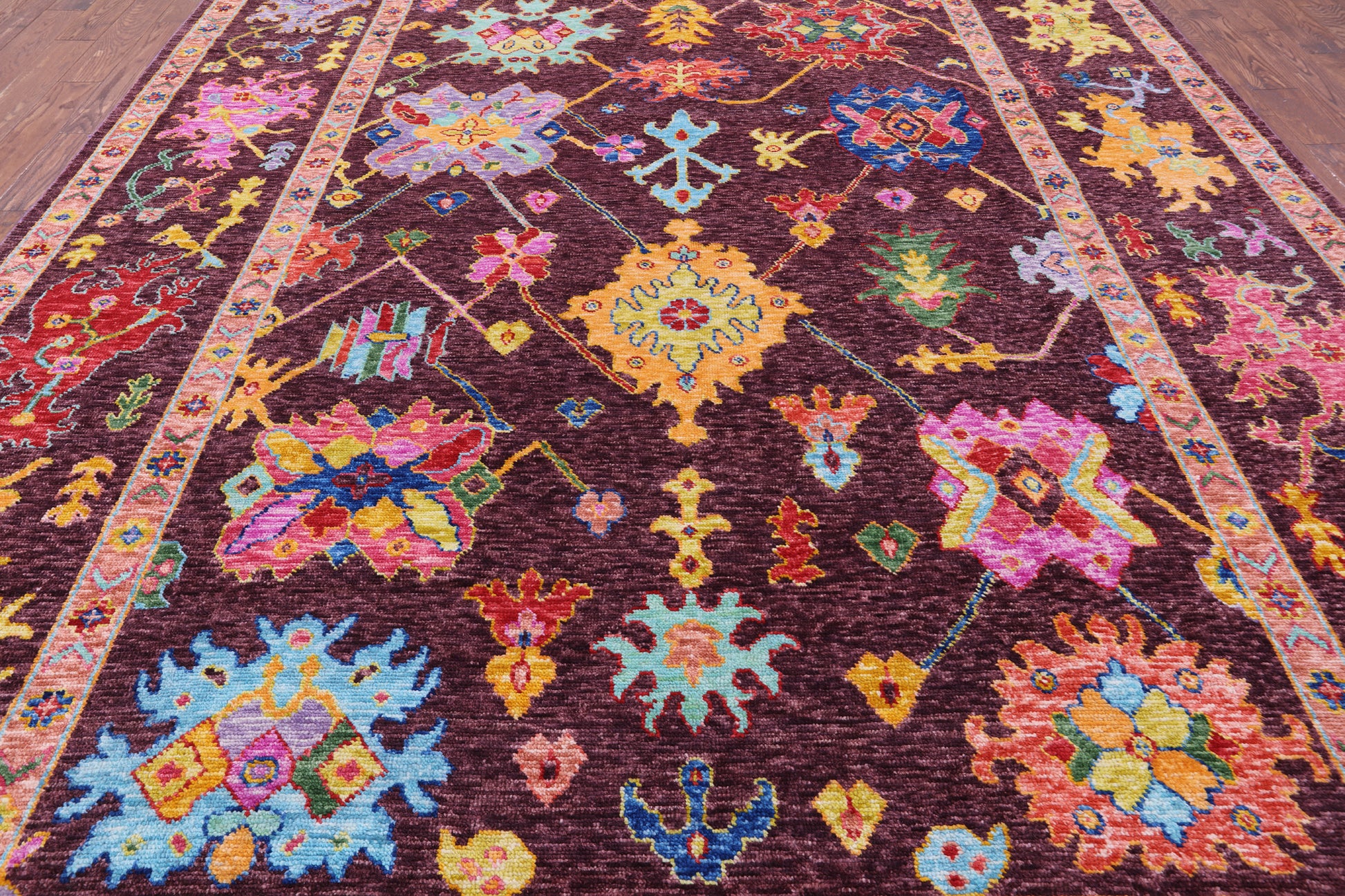 Turkish Oushak Hand Knotted Wool Rug - 10' 5" X 13' 9" - Golden Nile