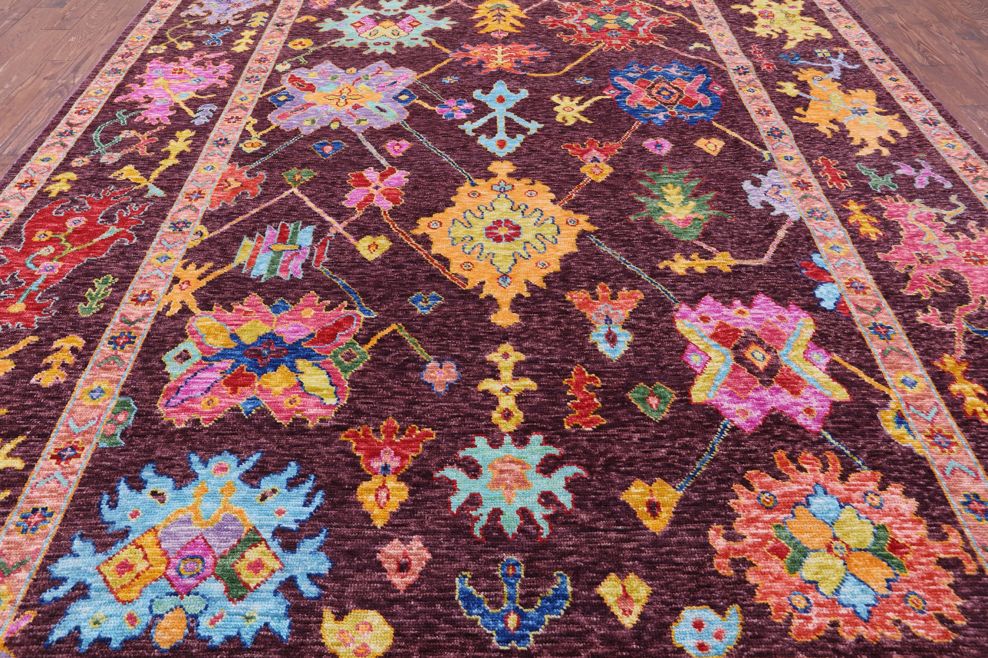 Turkish Oushak Hand Knotted Wool Rug - 10' 5" X 13' 9" - Golden Nile