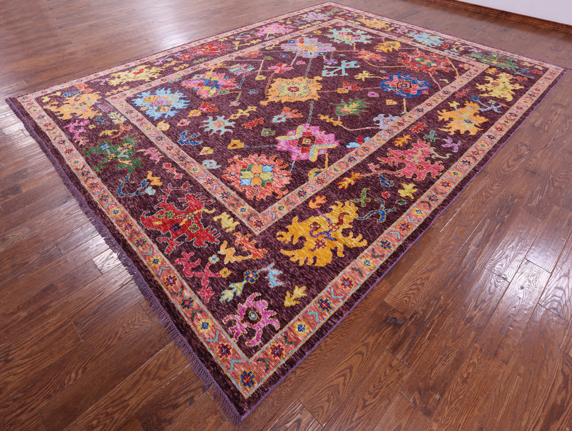 Turkish Oushak Hand Knotted Wool Rug - 10' 5" X 13' 9" - Golden Nile