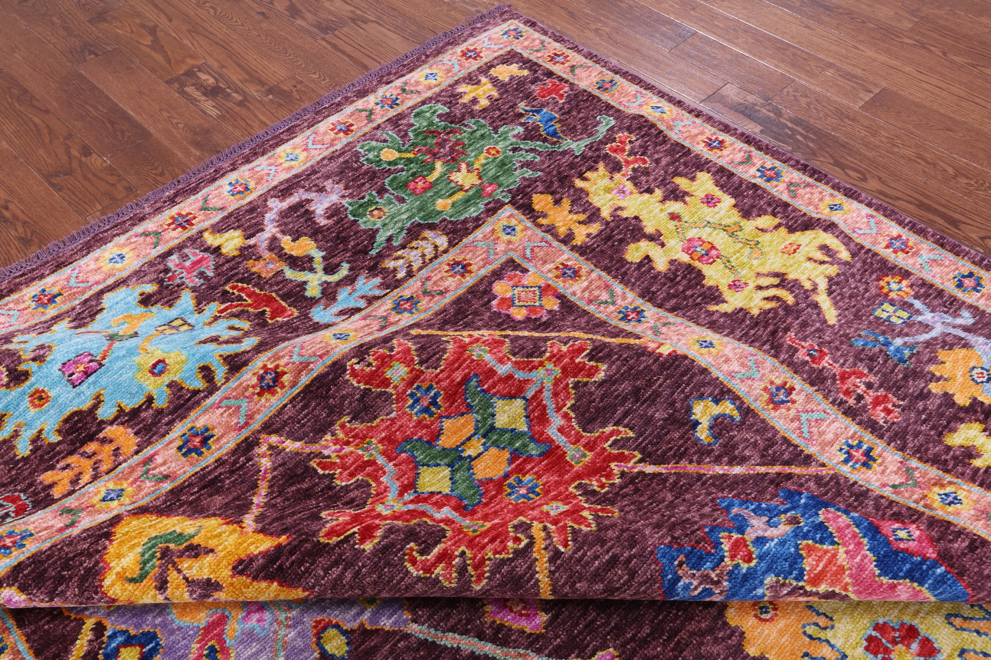 Turkish Oushak Hand Knotted Wool Rug - 10' 5" X 13' 9" - Golden Nile