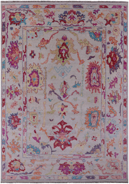 Ivory Turkish Oushak Hand Knotted Wool Rug - 10' 0" X 14' 4" - Golden Nile