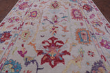 Ivory Turkish Oushak Hand Knotted Wool Rug - 10' 0" X 14' 4" - Golden Nile