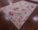 Ivory Turkish Oushak Hand Knotted Wool Rug - 10' 0" X 14' 4" - Golden Nile