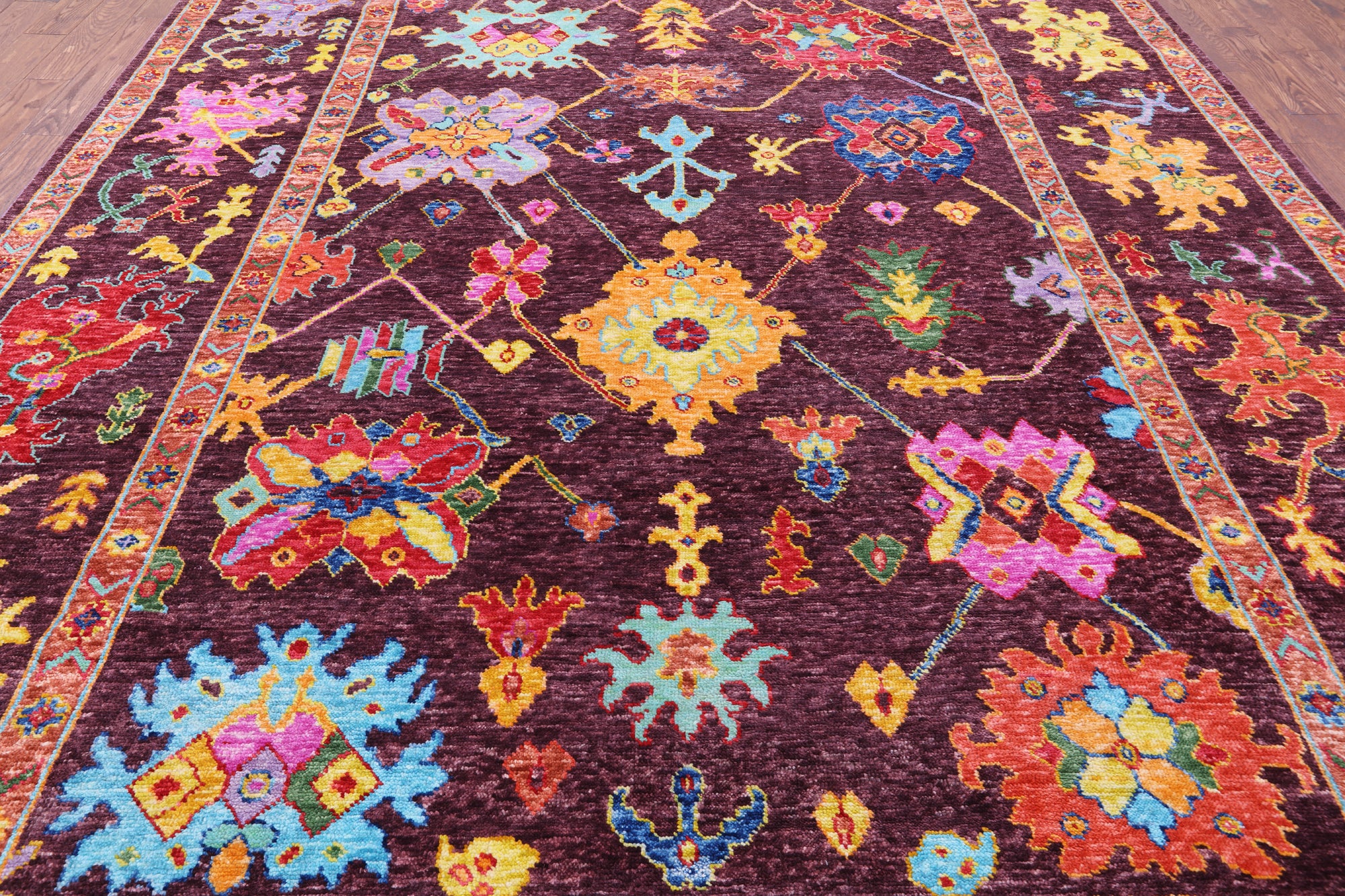 Turkish Oushak Handmade Wool Rug - 10' 2" X 13' 4" - Golden Nile
