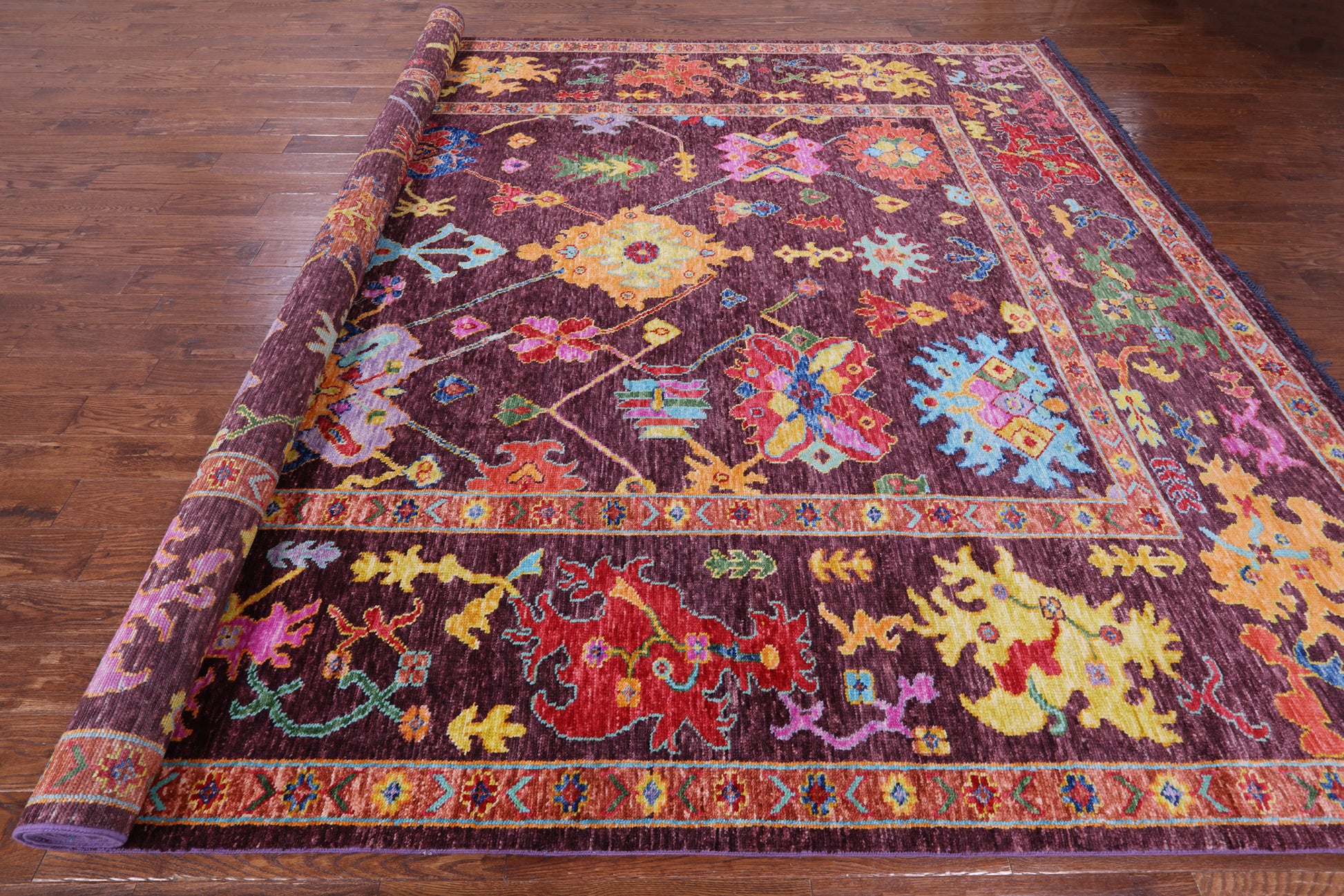 Turkish Oushak Handmade Wool Rug - 10' 2" X 13' 4" - Golden Nile