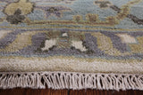 Ivory Turkish Oushak Hand Knotted Wool Area Rug - 8' 2" X 9' 10" - Golden Nile