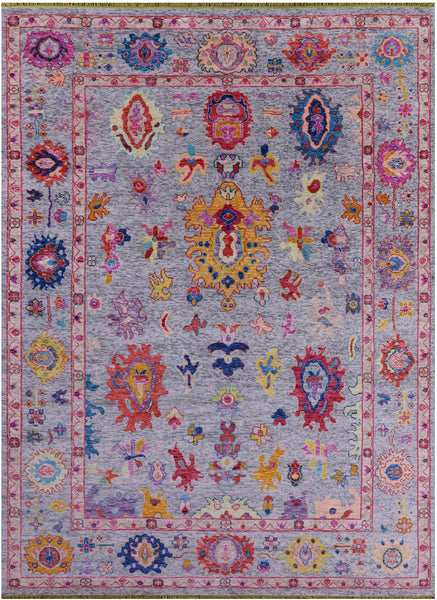 Grey Turkish Oushak Hand Knotted Wool Rug - 10' 3" X 13' 9" - Golden Nile