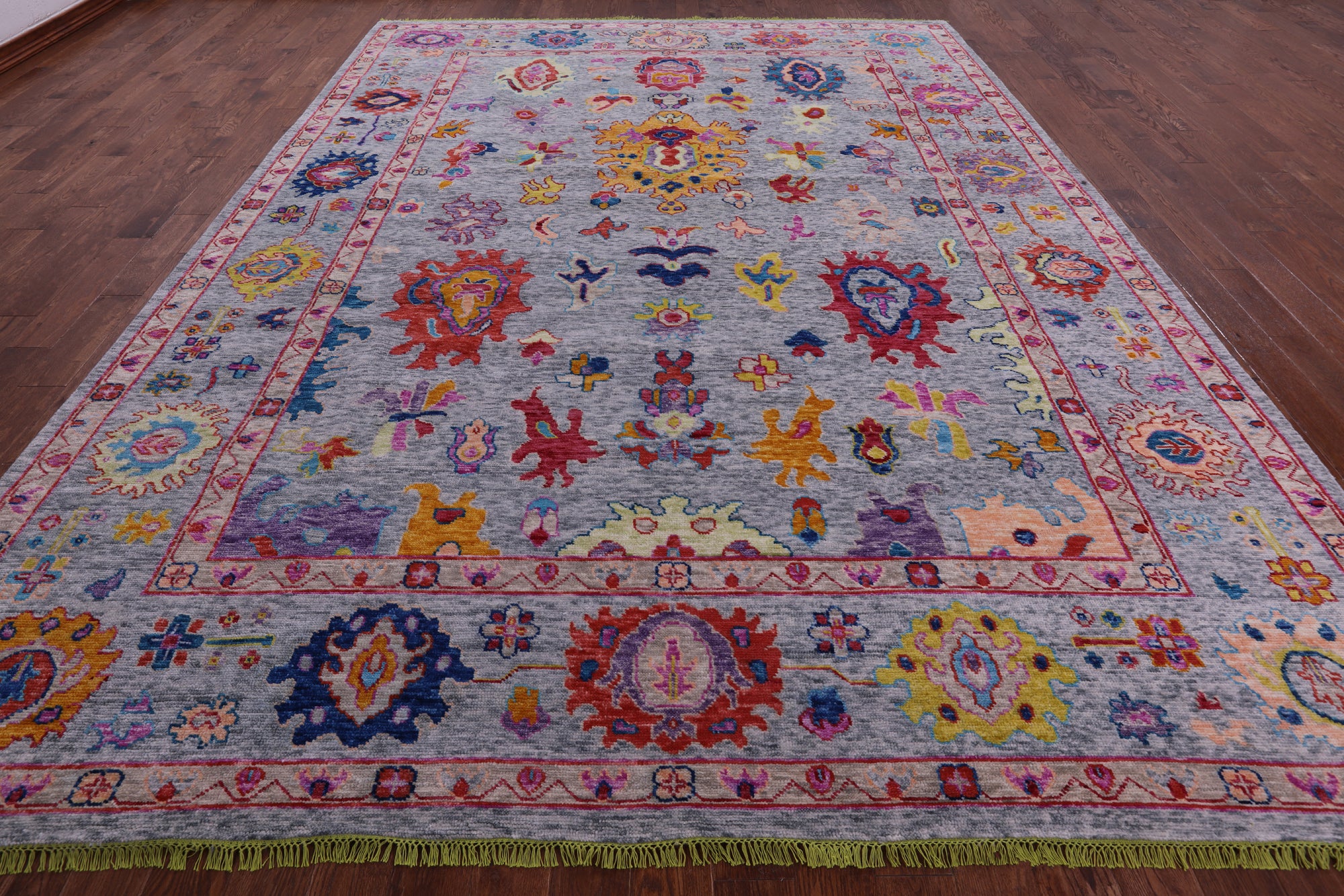 Grey Turkish Oushak Hand Knotted Wool Rug - 10' 3" X 13' 9" - Golden Nile