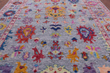 Grey Turkish Oushak Hand Knotted Wool Rug - 10' 3" X 13' 9" - Golden Nile