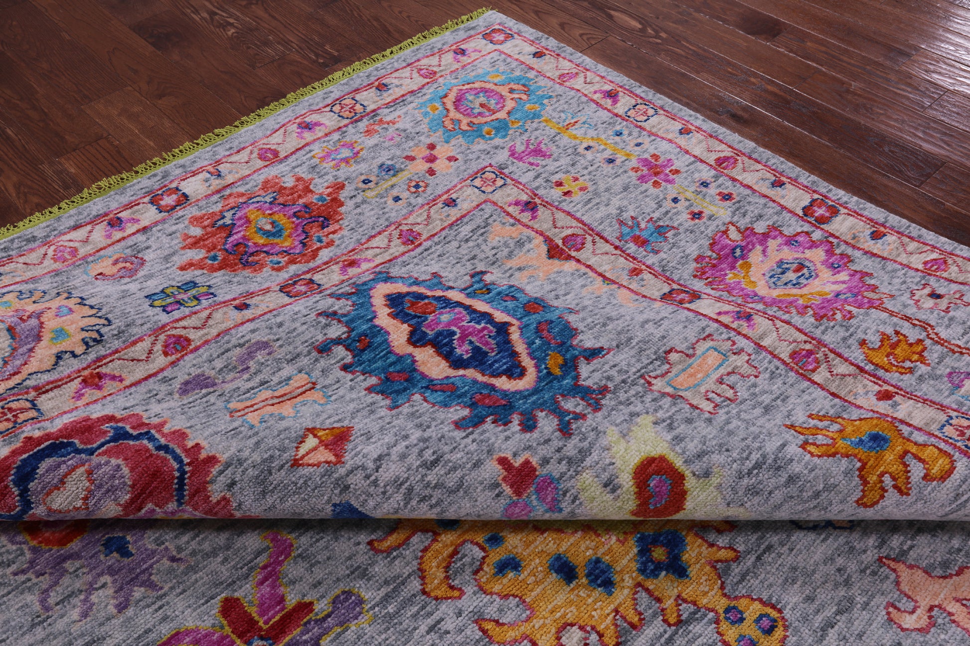 Grey Turkish Oushak Hand Knotted Wool Rug - 10' 3" X 13' 9" - Golden Nile