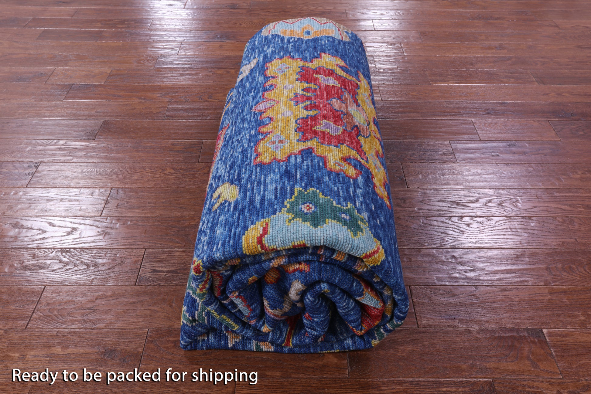 Blue Turkish Oushak Hand Knotted Wool Rug - 10' 1" X 13' 11" - Golden Nile