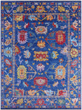 Blue Turkish Oushak Hand Knotted Wool Rug - 10' 1" X 13' 11" - Golden Nile