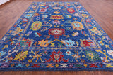 Blue Turkish Oushak Hand Knotted Wool Rug - 10' 1" X 13' 11" - Golden Nile