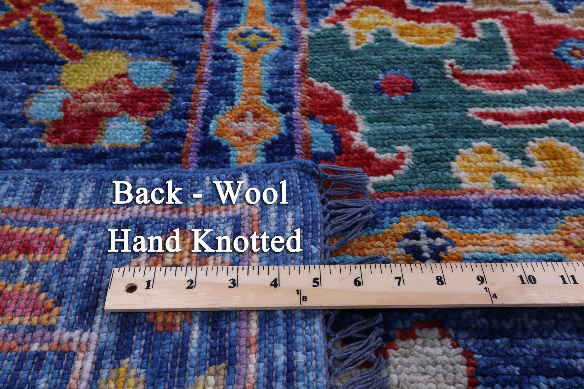 Blue Turkish Oushak Hand Knotted Wool Rug - 10' 1" X 13' 11" - Golden Nile