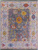 Grey Turkish Oushak Hand Knotted Wool Rug - 9' 2" X 11' 11" - Golden Nile