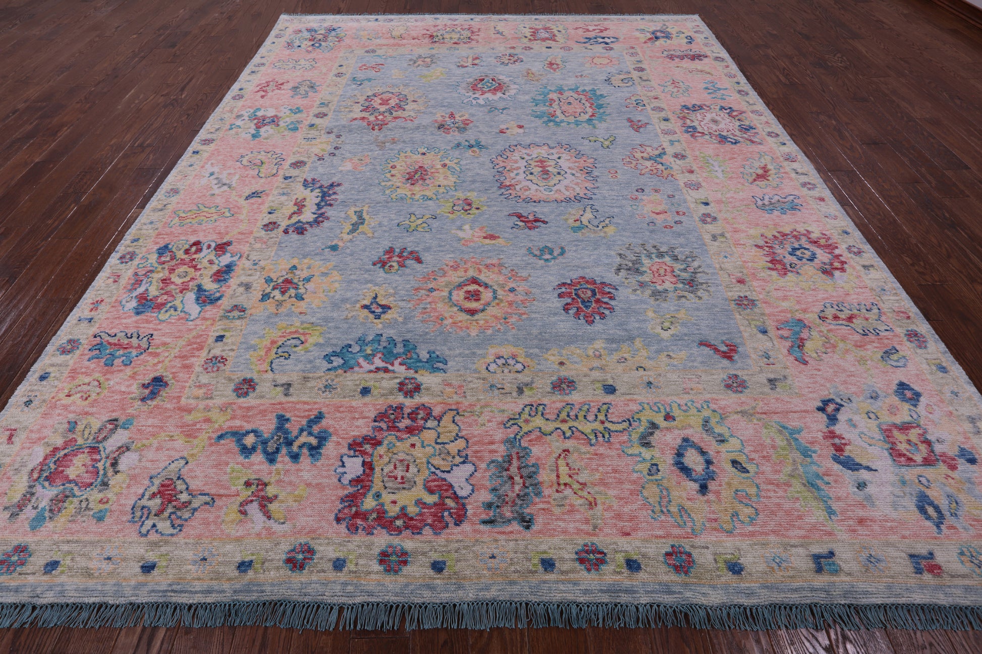 Turkish Oushak Hand Knotted Wool Rug - 9' 3" X 11' 6" - Golden Nile
