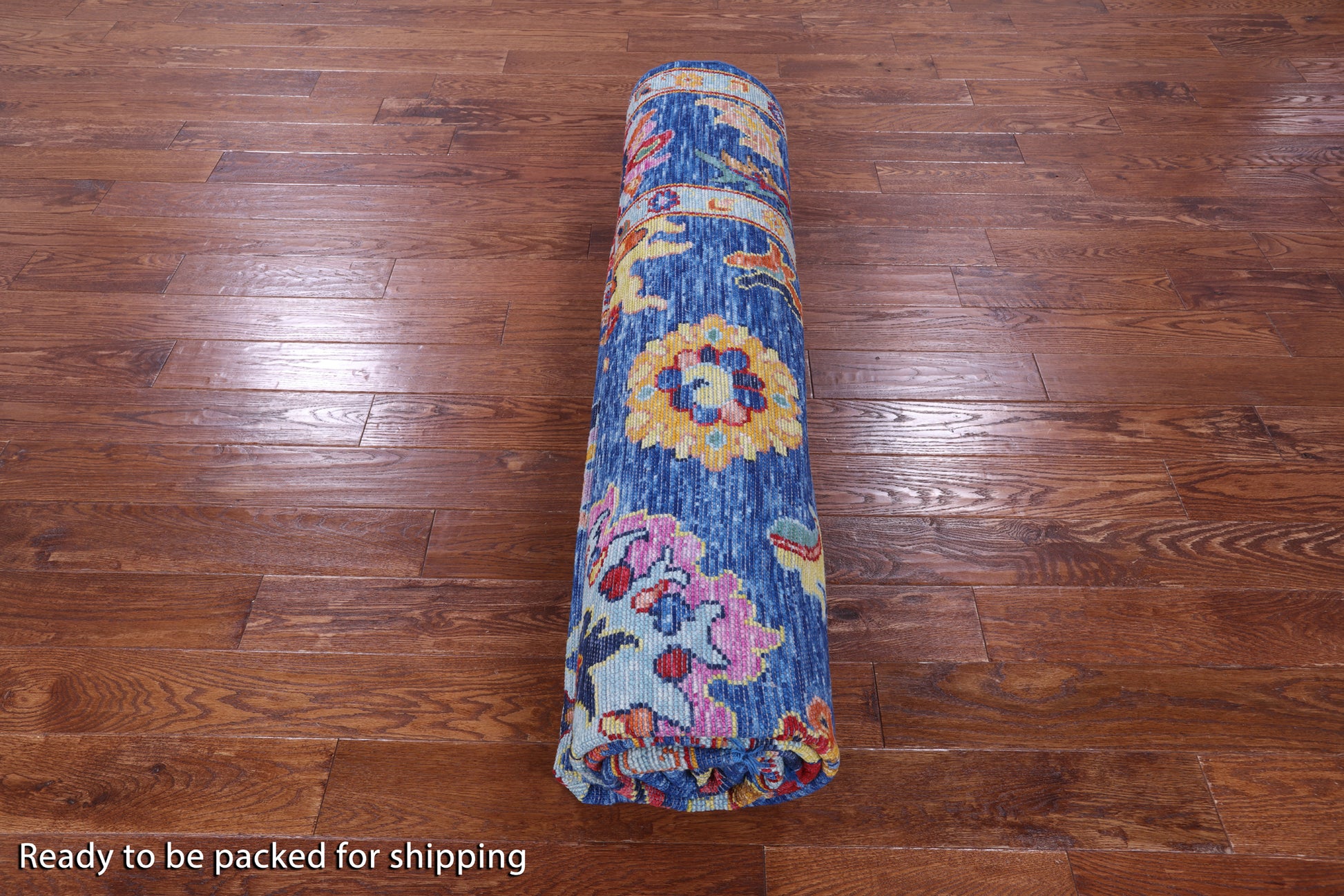 Blue Turkish Oushak Hand Knotted Wool Rug - 9' 2" X 12' 2" - Golden Nile