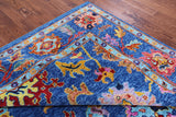 Blue Turkish Oushak Hand Knotted Wool Rug - 9' 2" X 12' 2" - Golden Nile