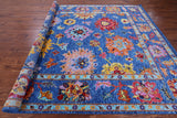 Blue Turkish Oushak Hand Knotted Wool Rug - 9' 2" X 12' 2" - Golden Nile