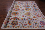 Ivory Turkish Oushak Hand Knotted Wool Rug - 9' 2" X 12' 0" - Golden Nile