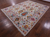 Ivory Turkish Oushak Hand Knotted Wool Rug - 9' 2" X 12' 0" - Golden Nile