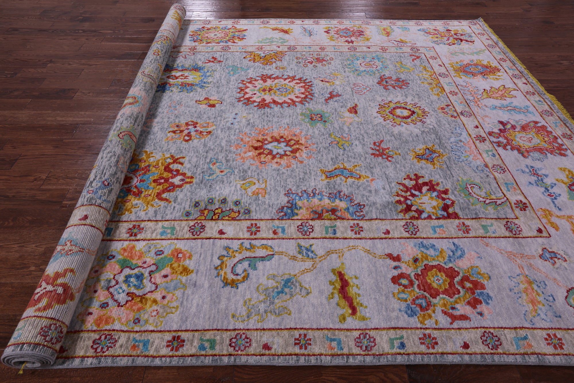 Turkish Oushak Hand Knotted Wool Rug - 9' 3" X 12' 2" - Golden Nile
