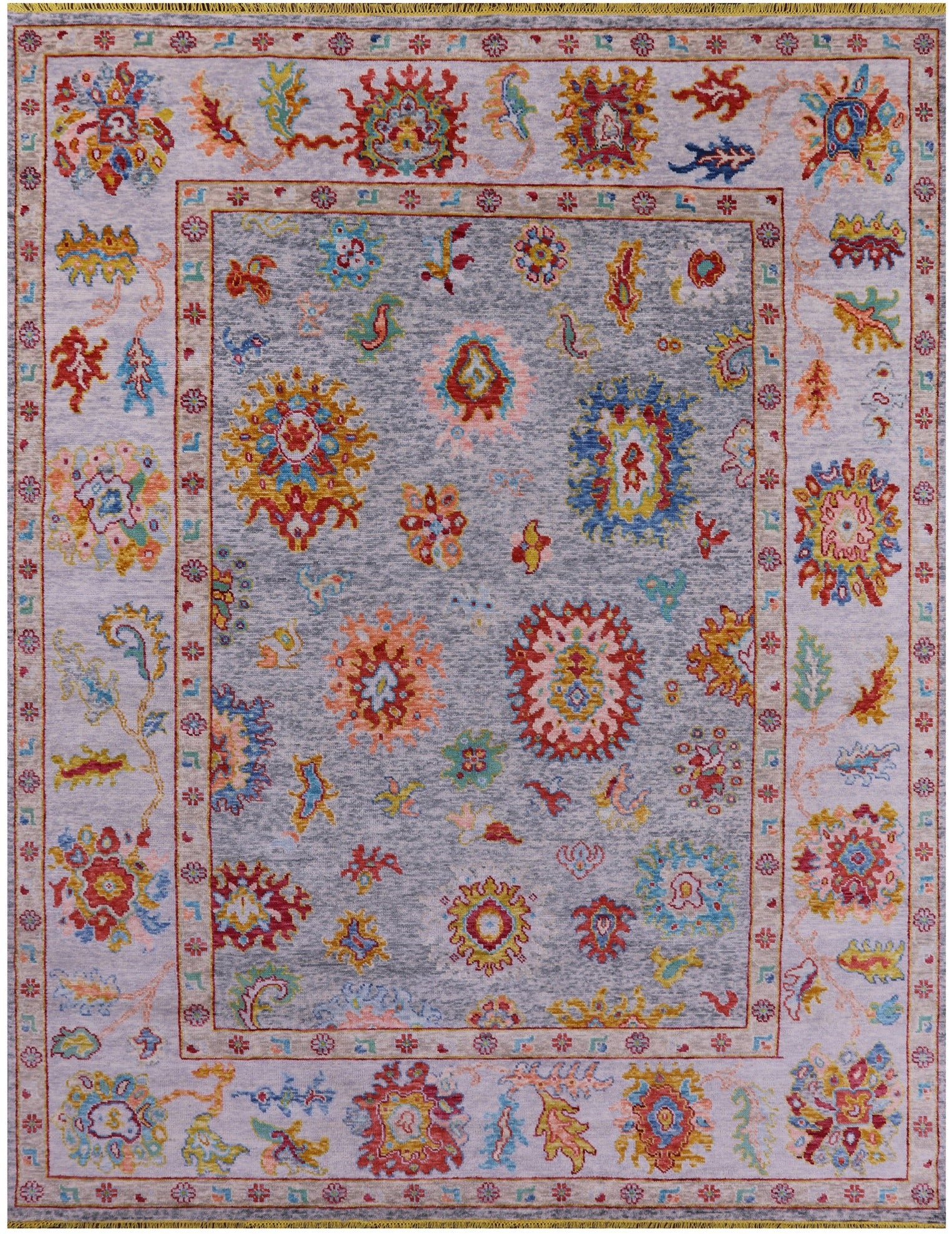 Turkish Oushak Hand Knotted Wool Rug - 9' 3" X 12' 2" - Golden Nile