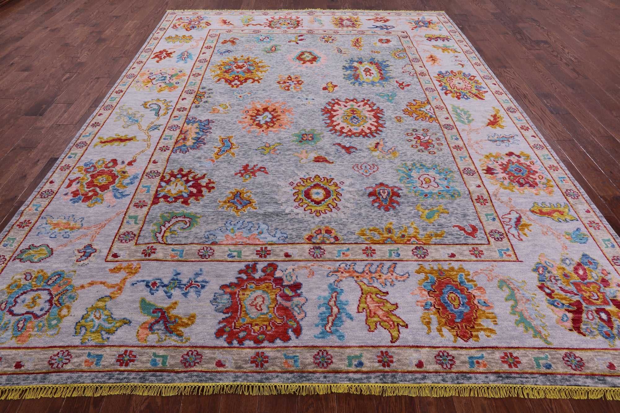 Turkish Oushak Hand Knotted Wool Rug - 9' 3" X 12' 2" - Golden Nile