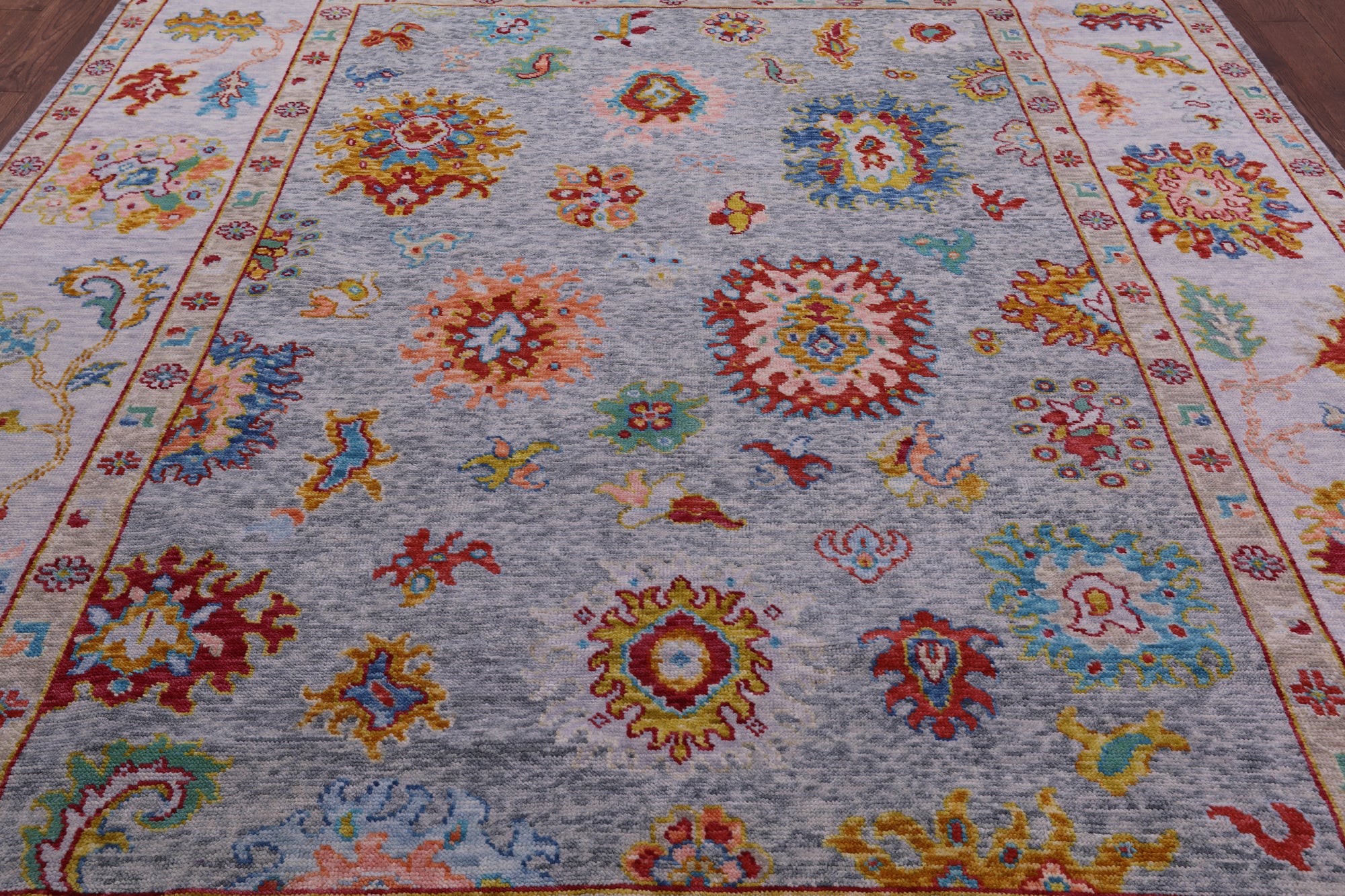 Turkish Oushak Hand Knotted Wool Rug - 9' 3" X 12' 2" - Golden Nile