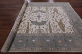 Ivory Turkish Oushak Hand Knotted Wool Area Rug - 8' 2" X 9' 7" - Golden Nile