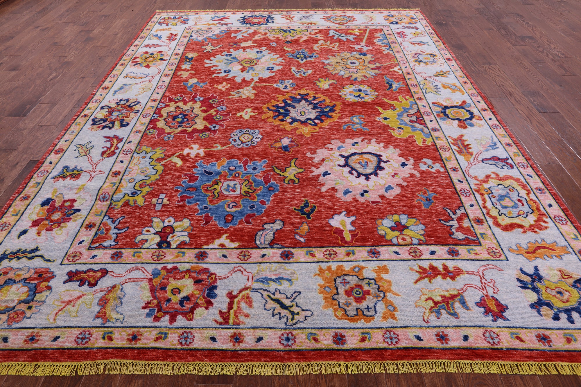 Turkish Oushak Hand Knotted Wool Rug - 8' 11" X 11' 5" - Golden Nile