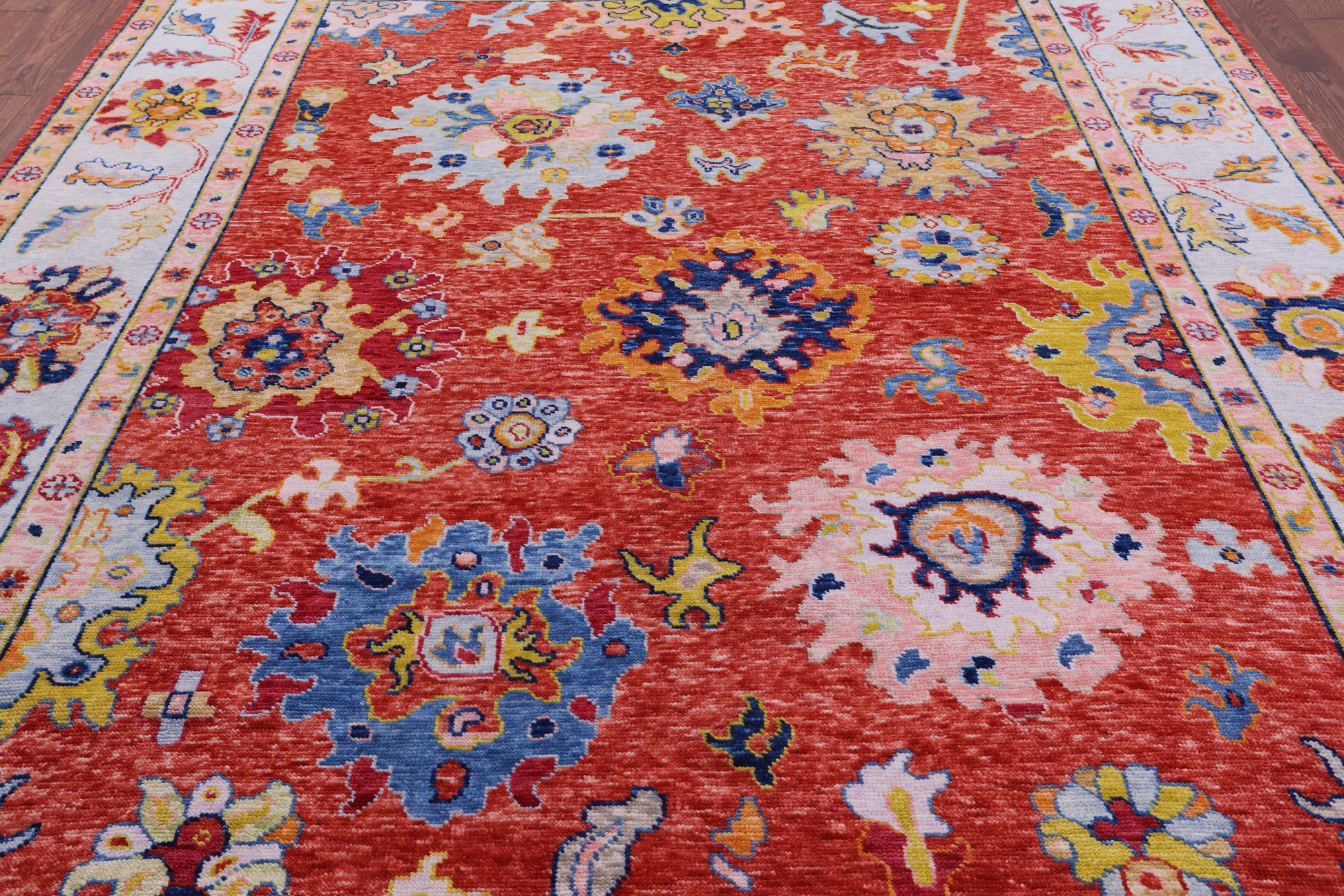 Turkish Oushak Hand Knotted Wool Rug - 8' 11" X 11' 5" - Golden Nile