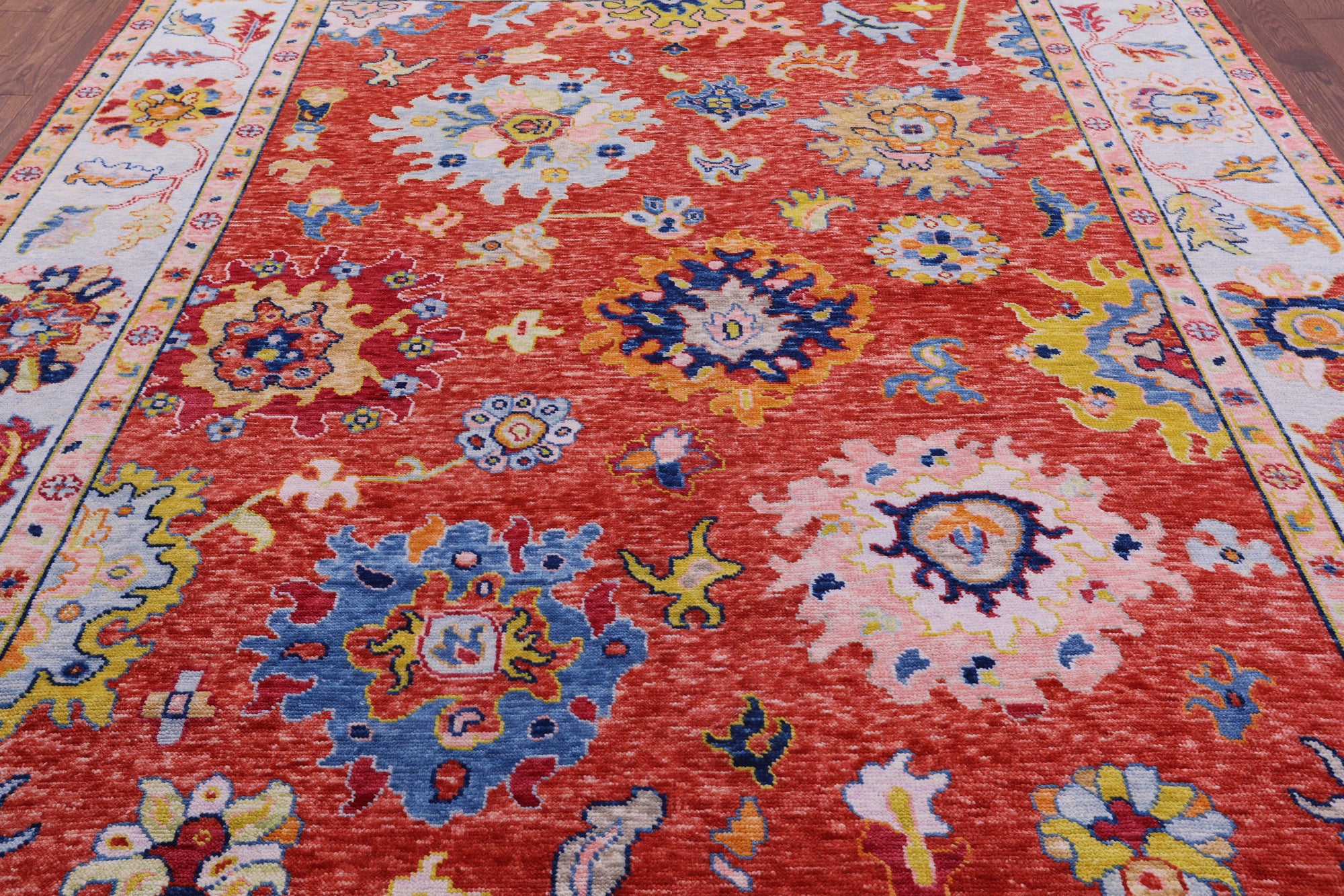 Turkish Oushak Hand Knotted Wool Rug - 8' 11" X 11' 5" - Golden Nile