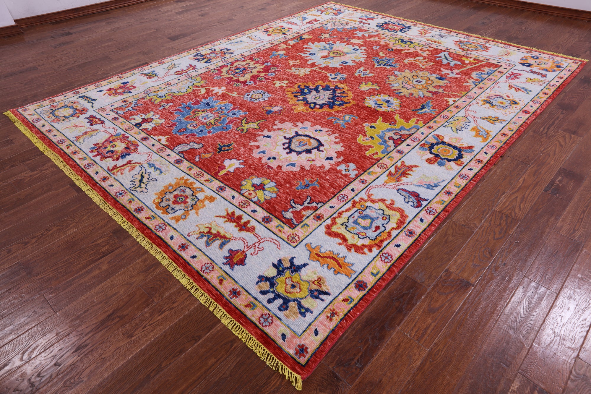 Turkish Oushak Hand Knotted Wool Rug - 8' 11" X 11' 5" - Golden Nile