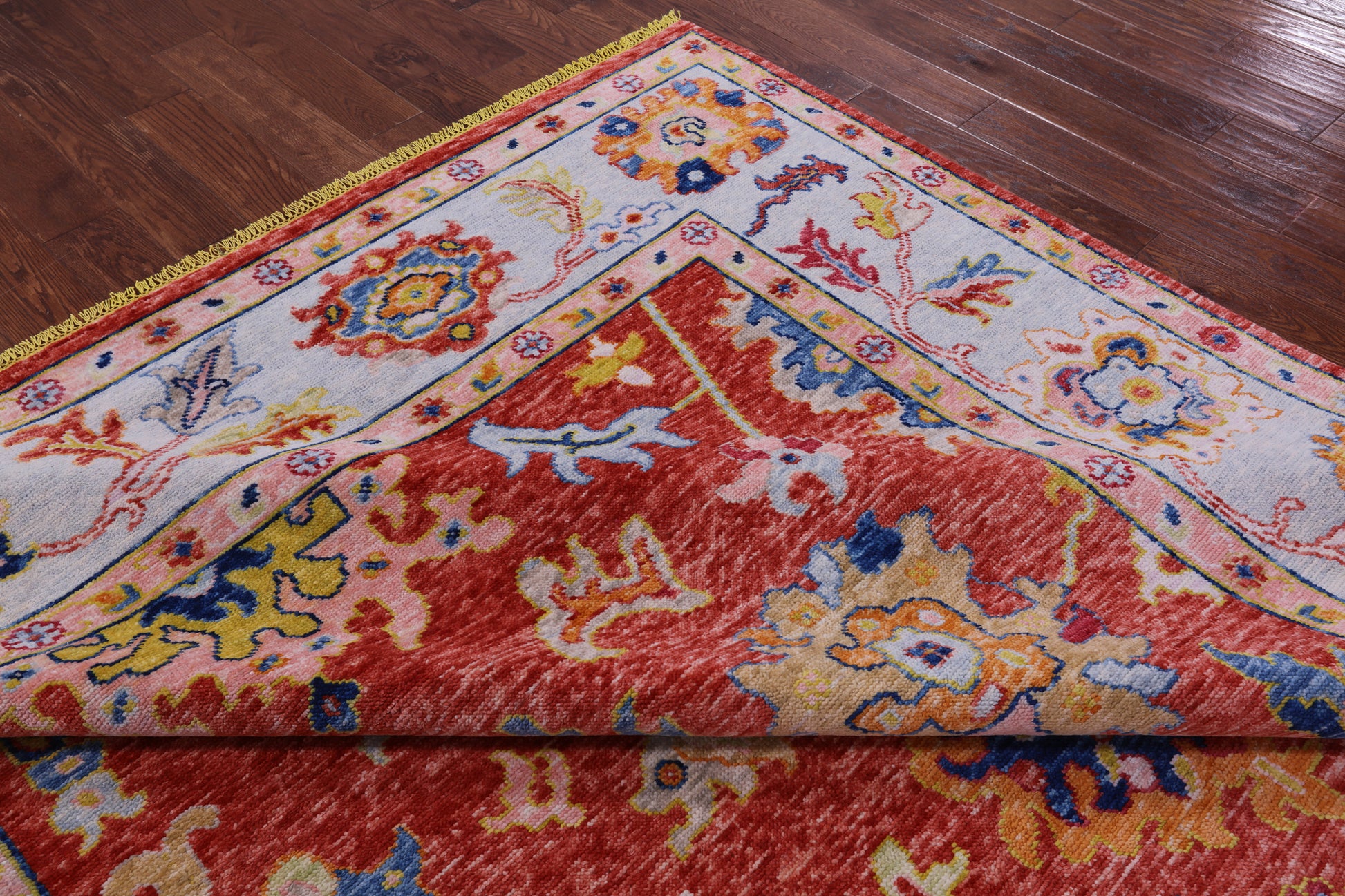 Turkish Oushak Hand Knotted Wool Rug - 8' 11" X 11' 5" - Golden Nile