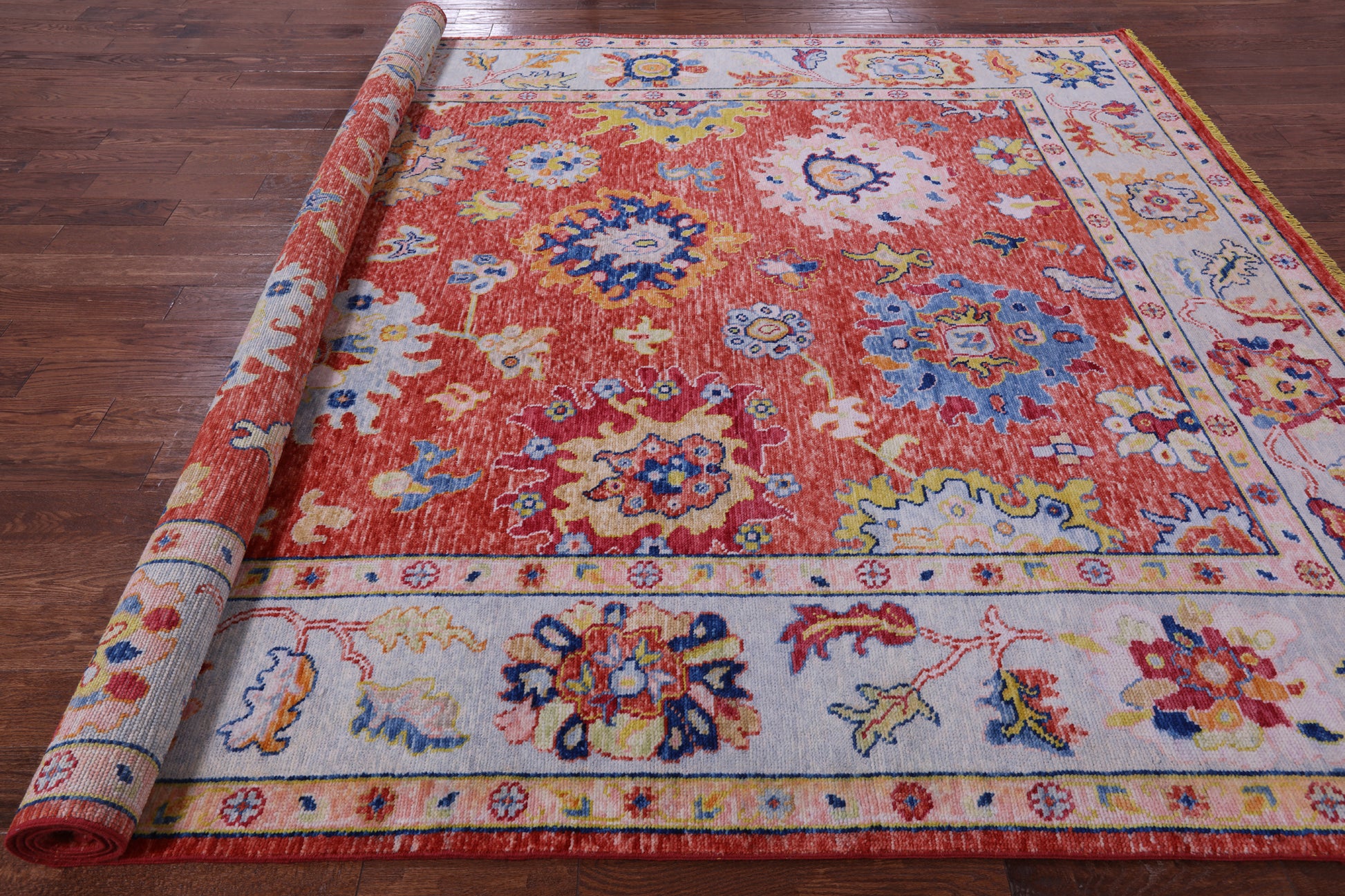 Turkish Oushak Hand Knotted Wool Rug - 8' 11" X 11' 5" - Golden Nile