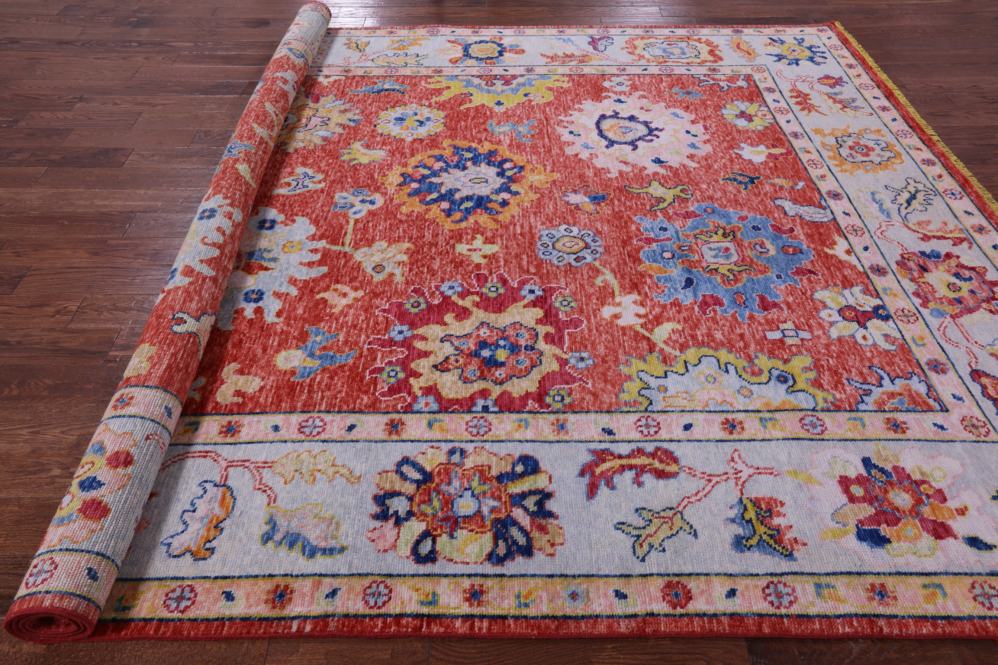 Turkish Oushak Hand Knotted Wool Rug - 8' 11" X 11' 5" - Golden Nile