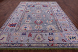Grey Turkish Oushak Hand Knotted Wool Rug - 9' 5" X 12' 0" - Golden Nile