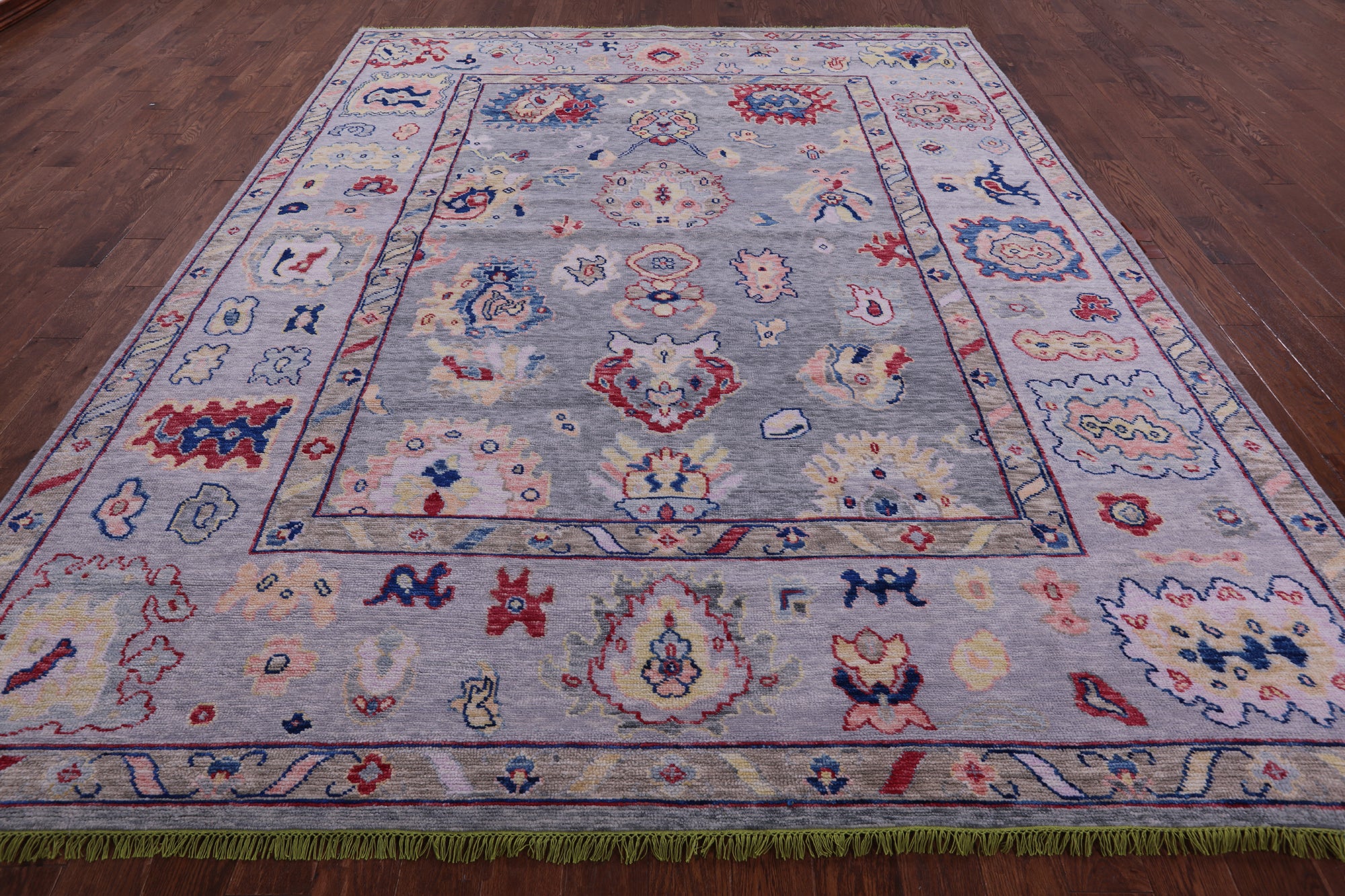 Grey Turkish Oushak Hand Knotted Wool Rug - 9' 5" X 12' 0" - Golden Nile
