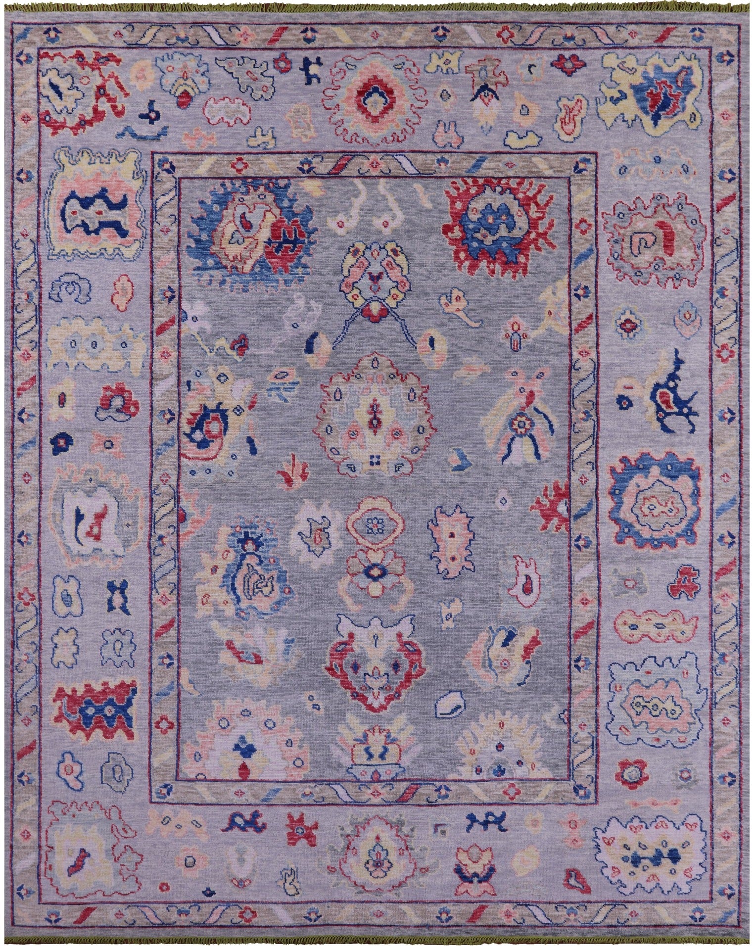 Grey Turkish Oushak Hand Knotted Wool Rug - 9' 5" X 12' 0" - Golden Nile