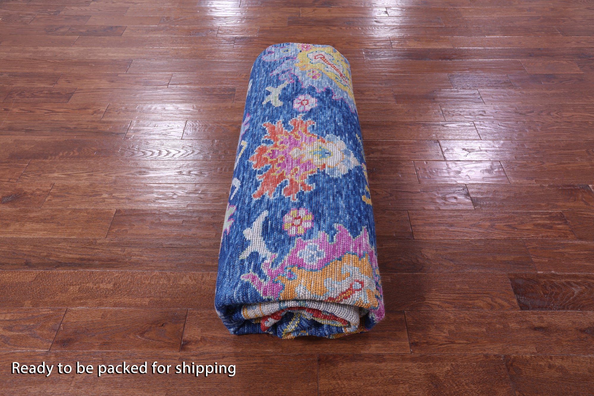 Blue Turkish Oushak Hand Knotted Wool Rug - 9' 4" X 12' 4" - Golden Nile