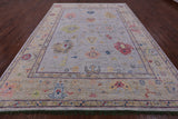 Grey Turkish Oushak Hand Knotted Wool Rug - 9' 3" X 12' 3" - Golden Nile
