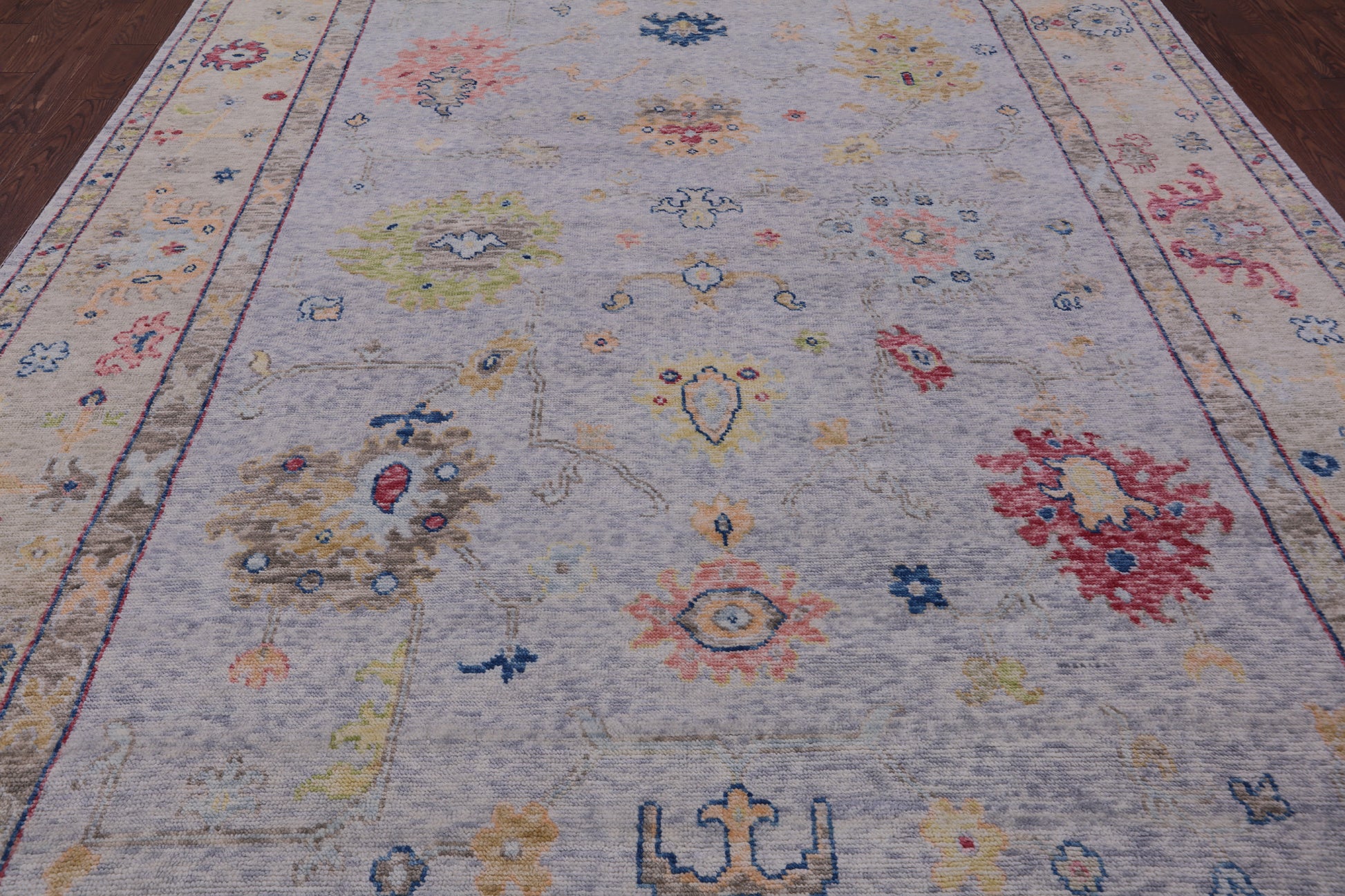 Grey Turkish Oushak Hand Knotted Wool Rug - 9' 3" X 12' 3" - Golden Nile