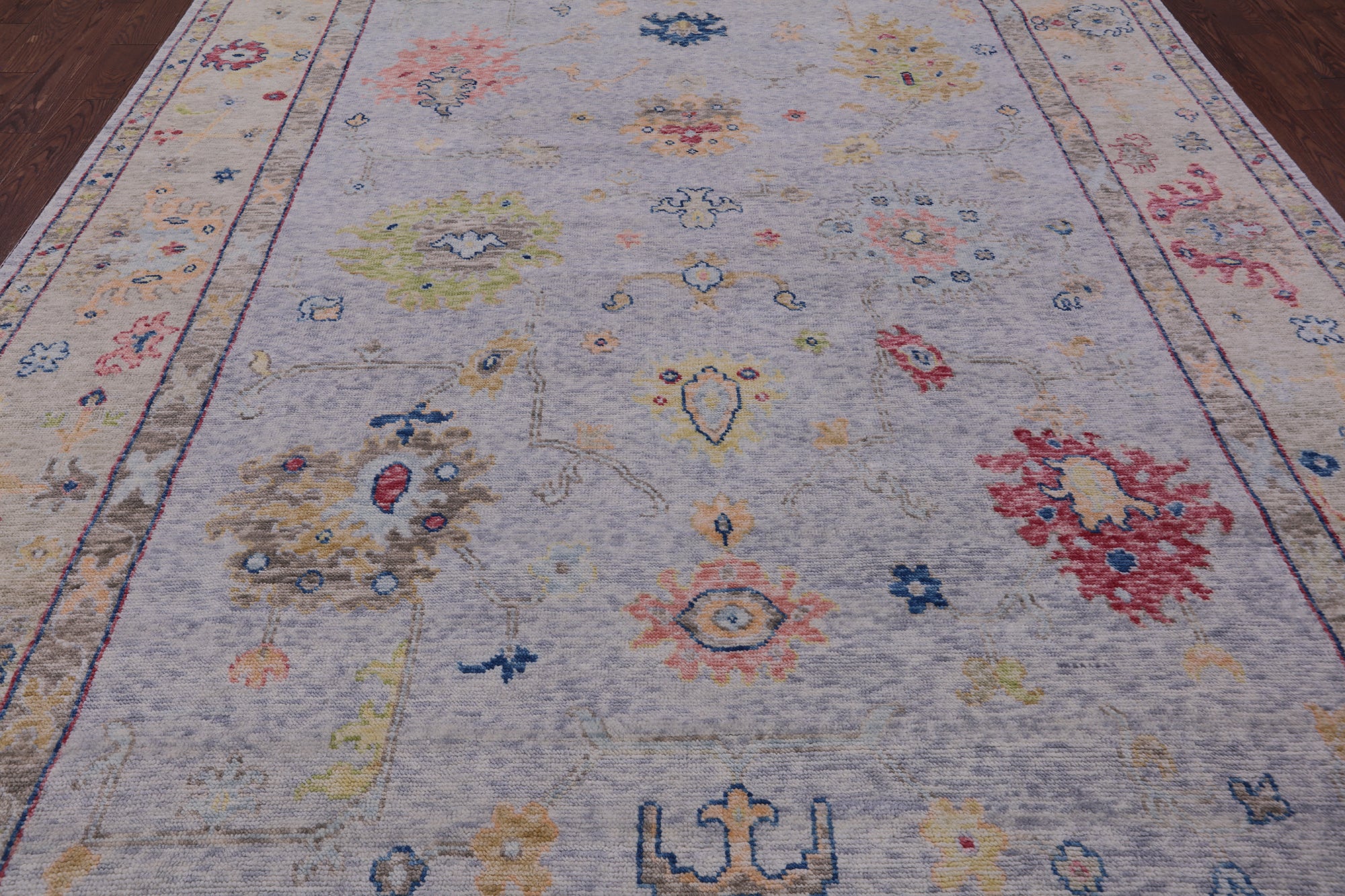 Grey Turkish Oushak Hand Knotted Wool Rug - 9' 3" X 12' 3" - Golden Nile