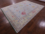 Grey Turkish Oushak Hand Knotted Wool Rug - 9' 3" X 12' 3" - Golden Nile