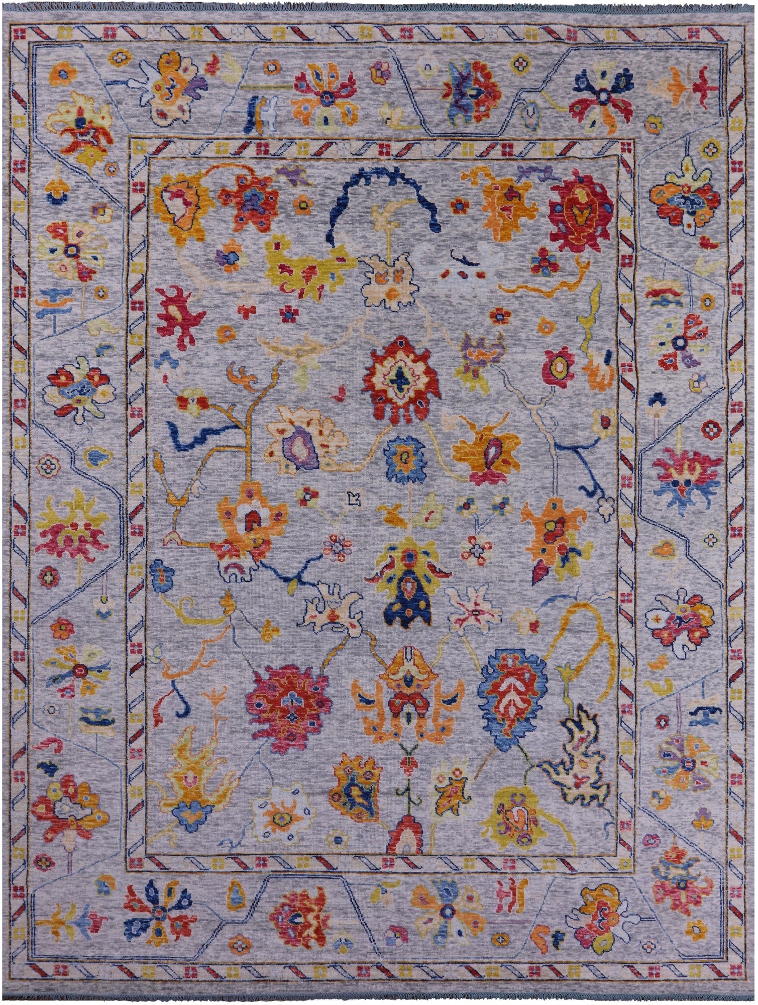 Grey Turkish Oushak Handmade Wool Rug - 10' 4" X 13' 11" - Golden Nile