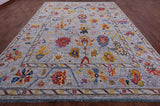 Grey Turkish Oushak Handmade Wool Rug - 10' 4" X 13' 11" - Golden Nile