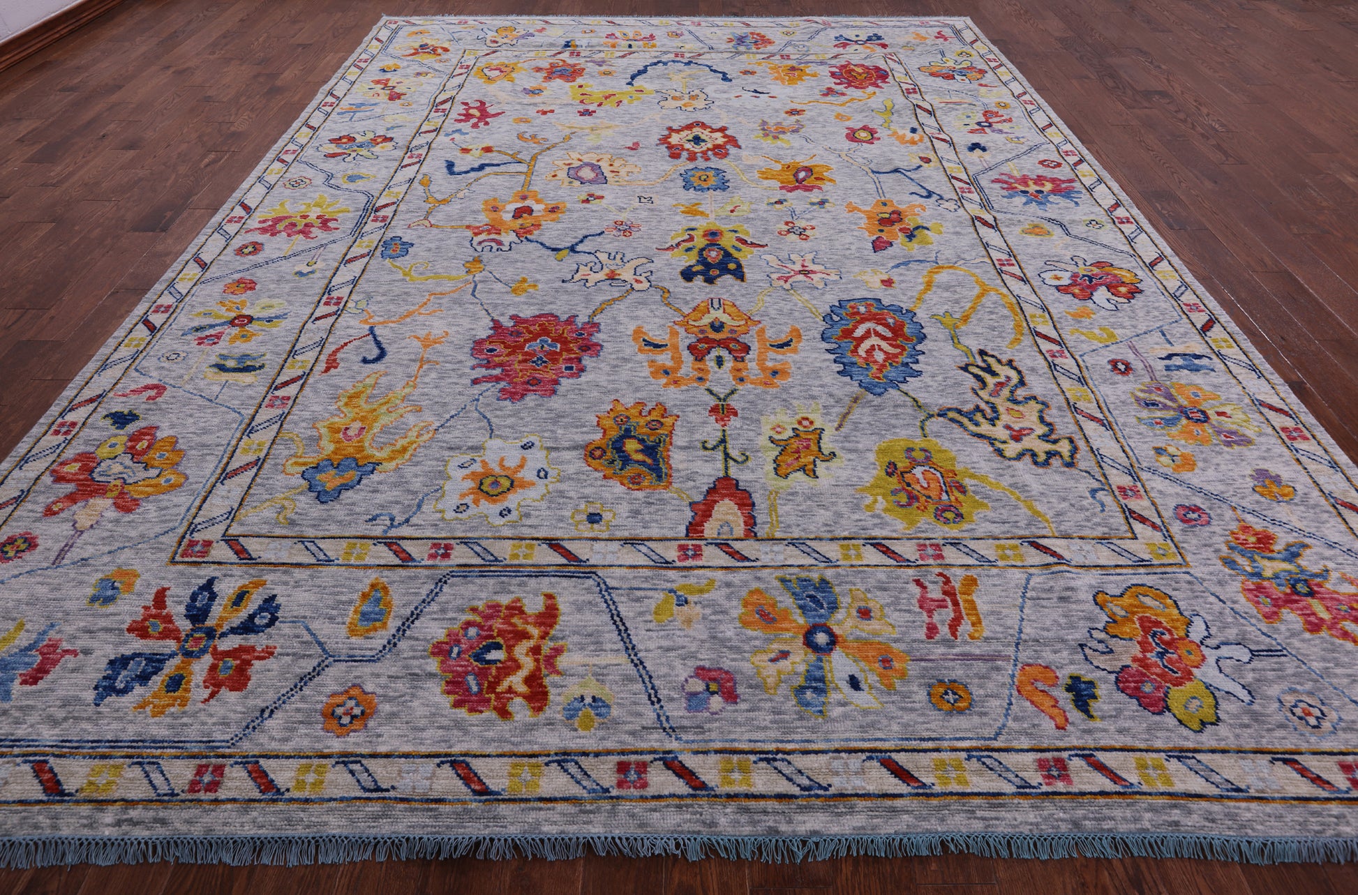 Grey Turkish Oushak Handmade Wool Rug - 10' 4" X 13' 11" - Golden Nile