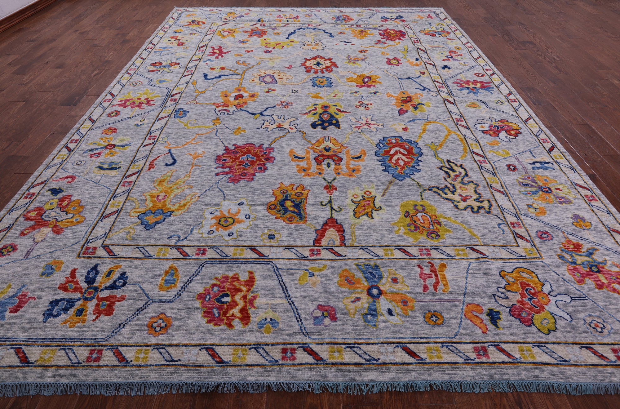 Grey Turkish Oushak Handmade Wool Rug - 10' 4" X 13' 11" - Golden Nile