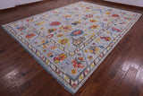 Grey Turkish Oushak Handmade Wool Rug - 10' 4" X 13' 11" - Golden Nile
